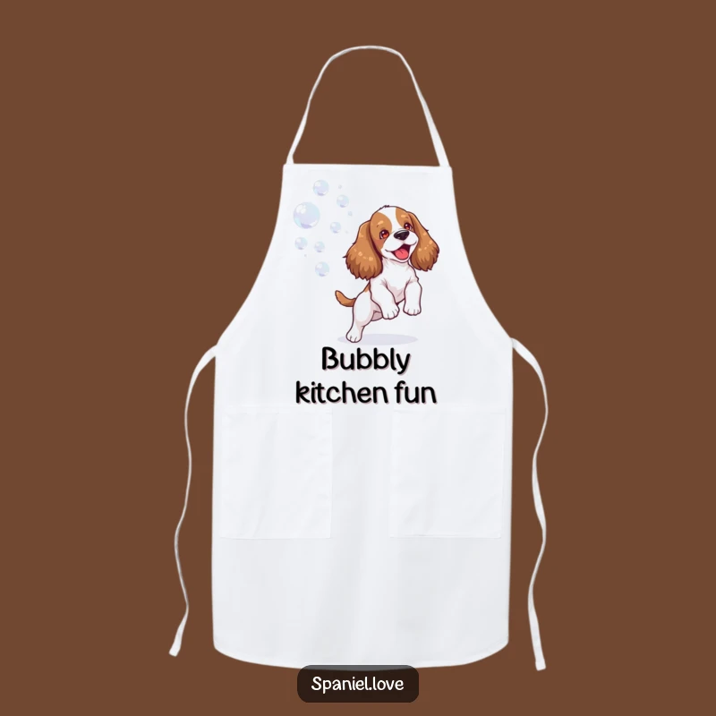 Funny Happy Spaniel Bubble Apron: Cook Up Some Hilarious Fun!