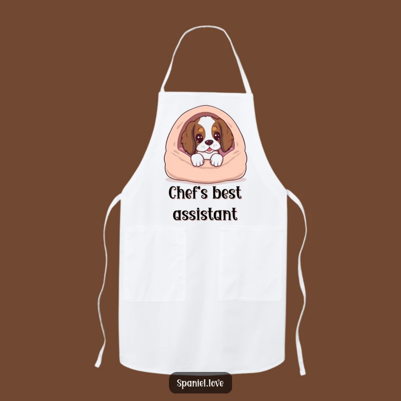 Funny Spaniel Anticipation Apron - Humorous Cooking Dog Gift