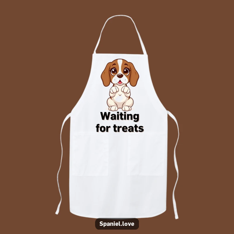 Funny Spaniel Expectant Apron: Cook with Hopeful Dog Style!