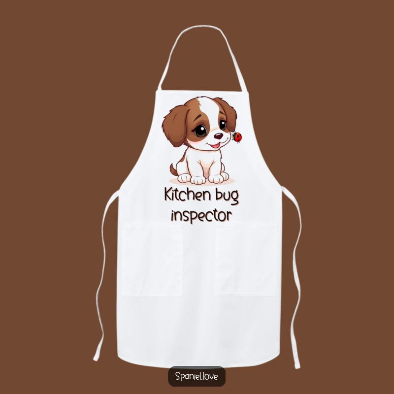 Funny Spaniel Ladybug Curiosity Apron: Kitchen Dog Lover Gift