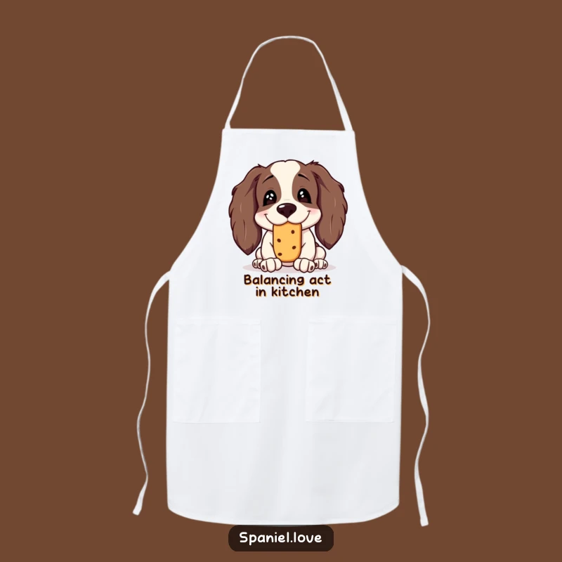 Funny Spaniel Treat Balance Apron: Cook Up Laughs with This Hilarious Dog Gift
