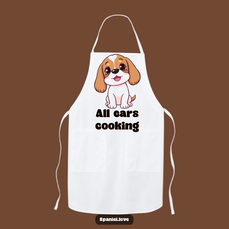 Funny Tilted Spaniel Apron: Listen Up for Fun in the Kitchen