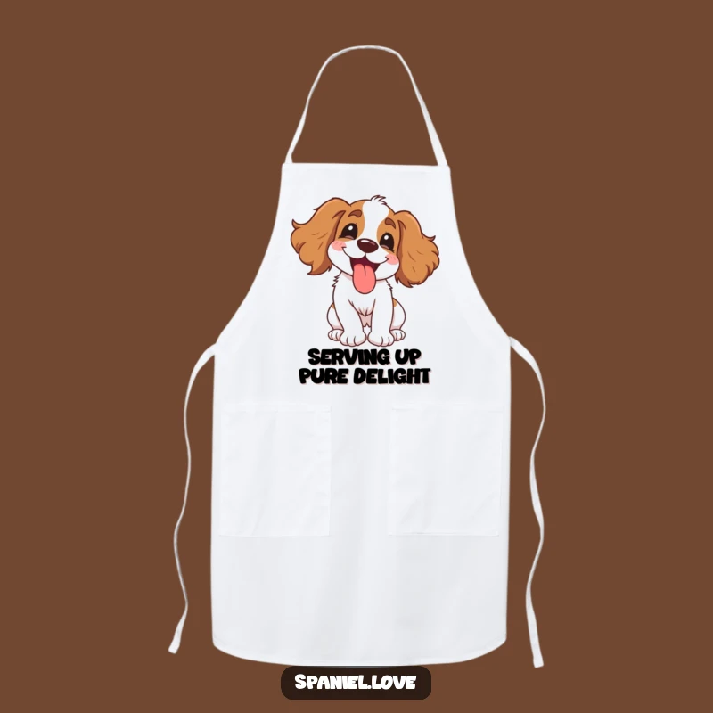 Funny Gleeful Spaniel Apron - Kitchen Spinning Dog Bib, Hilarious Culinary Gift