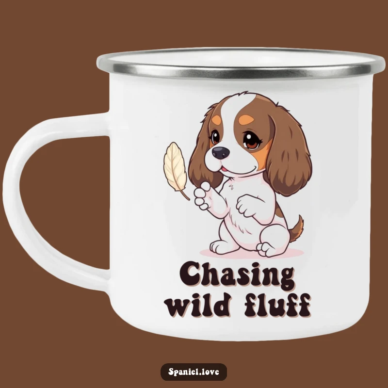 Funny Spaniel Tiny Paws Feather Play Camping Mug - Adventure & Adorableness!