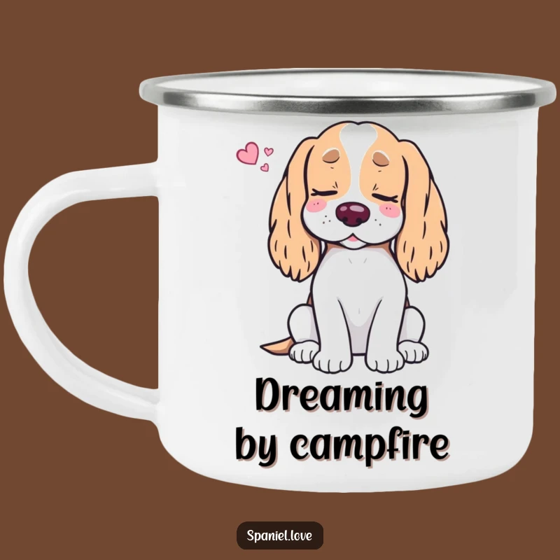 Funny Spaniel Treat Dream Camping Mug: Enjoy Your Brew with a Hilarious Doggy Dream