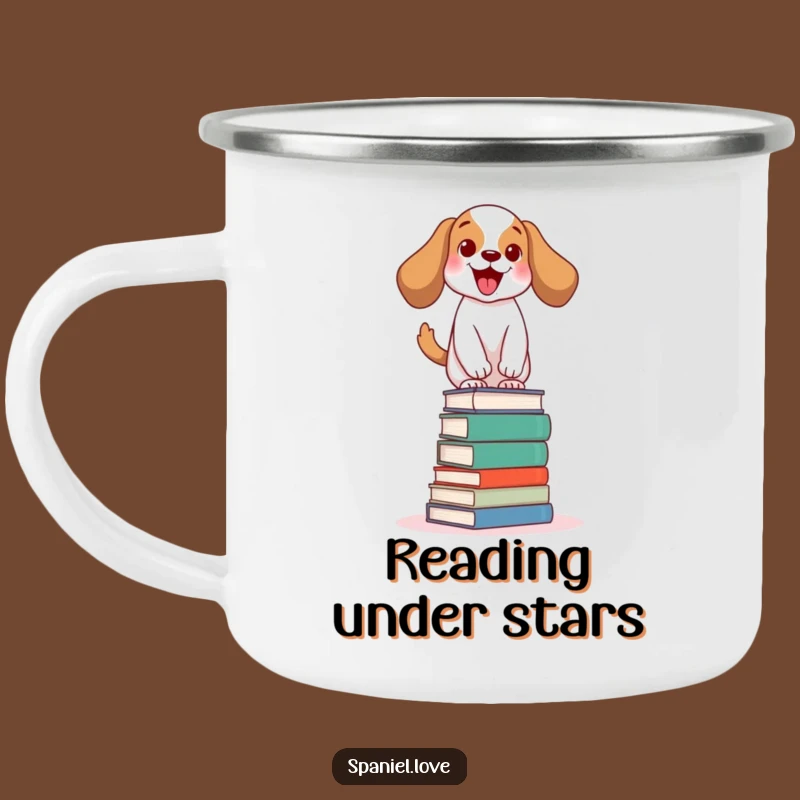 Funny Bookworm Spaniel Camp Mug: Hilarious Sips for Your Literary Adventures!