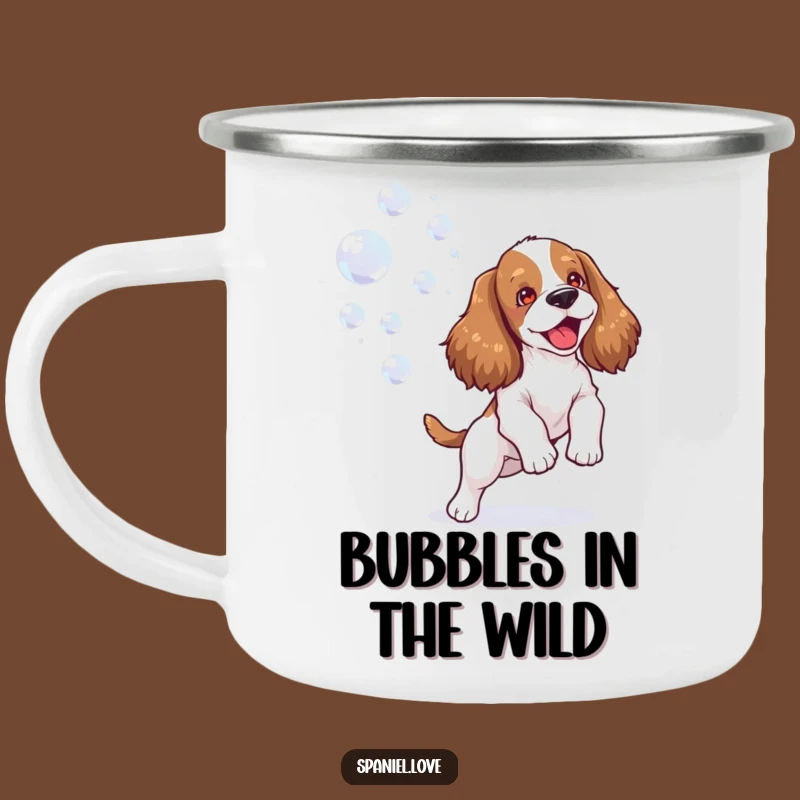 Funny Happy Spaniel Bubble Camp Mug: Joyful Sips for Your Adventures!