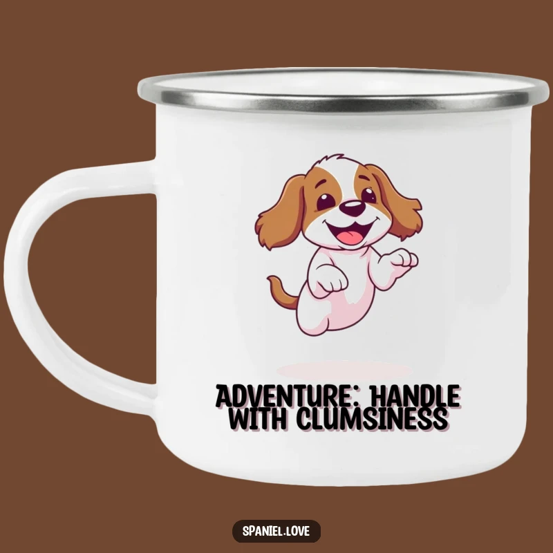 Funny Spaniel Jump Fail Camping Mug - Adventure with a Laugh!
