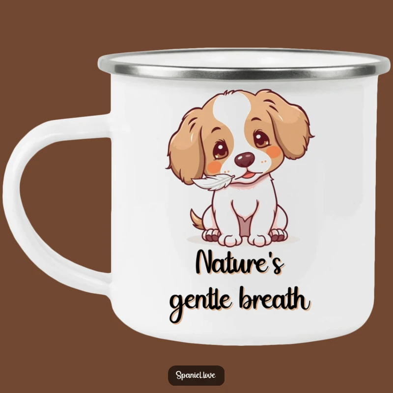 Gentle Spaniel Camping Mug: Funny Seed Puff Outdoor Charm Gift