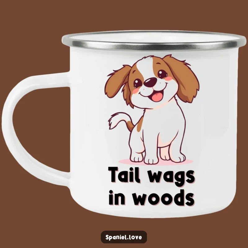 Funny Spaniel Blur Camping Mug: Your Hilarious Trail Buddy with a Wagging Tail