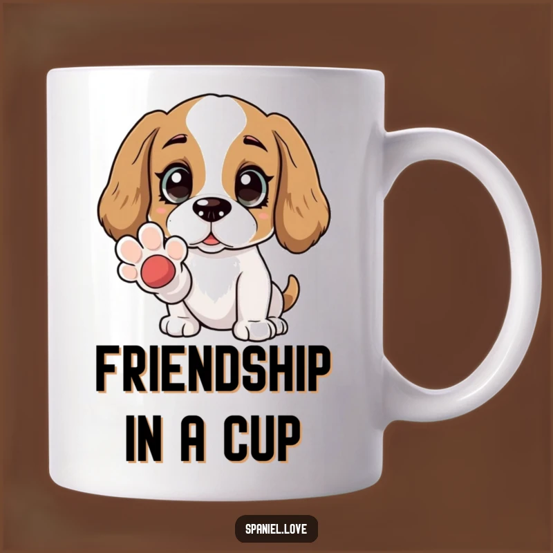 Funny Spaniel Paw Friend Mug: Adoring Eyes Perfect Gift for Besties