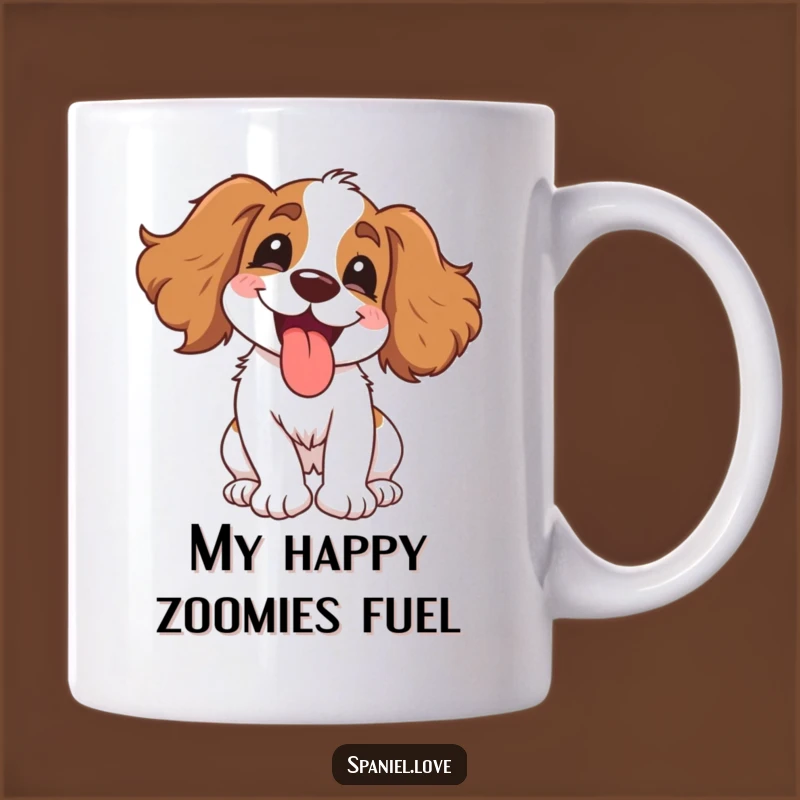 Funny Gleeful Spaniel Mug - A Delightful Spinning Dog Gift for Spaniel Lovers