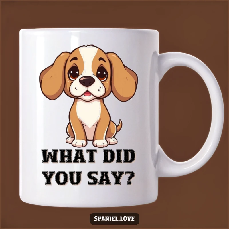 Funny Spaniel Listening Mug: Curious Tilt Perfect Gift for Attentive Souls