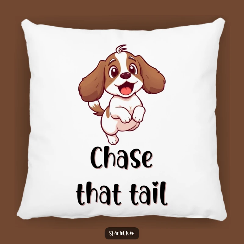 Funny Spaniel Tail Pillow: Comfy Companionship with a Hilarious Dog Moment.