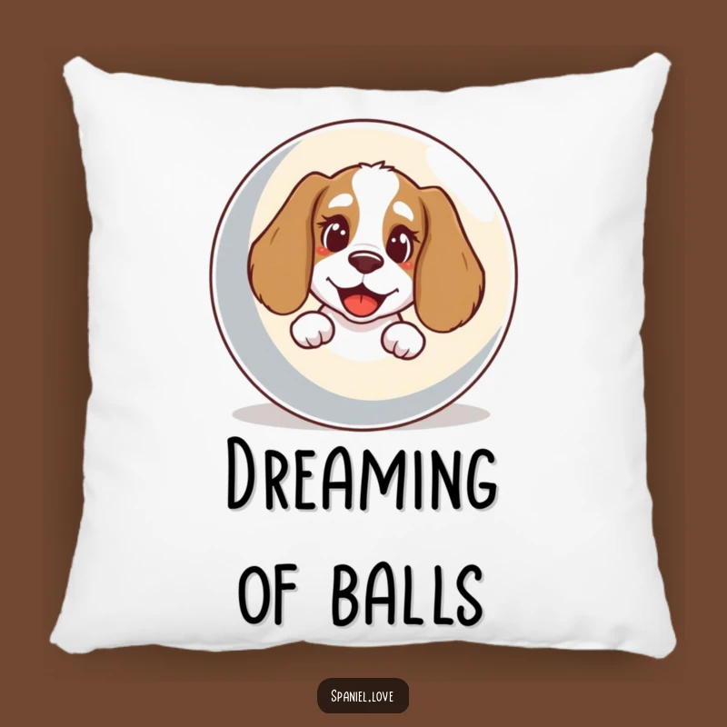 Funny Spaniel Ball Bark Pillow: Cozy Comfort and Playful Vibes