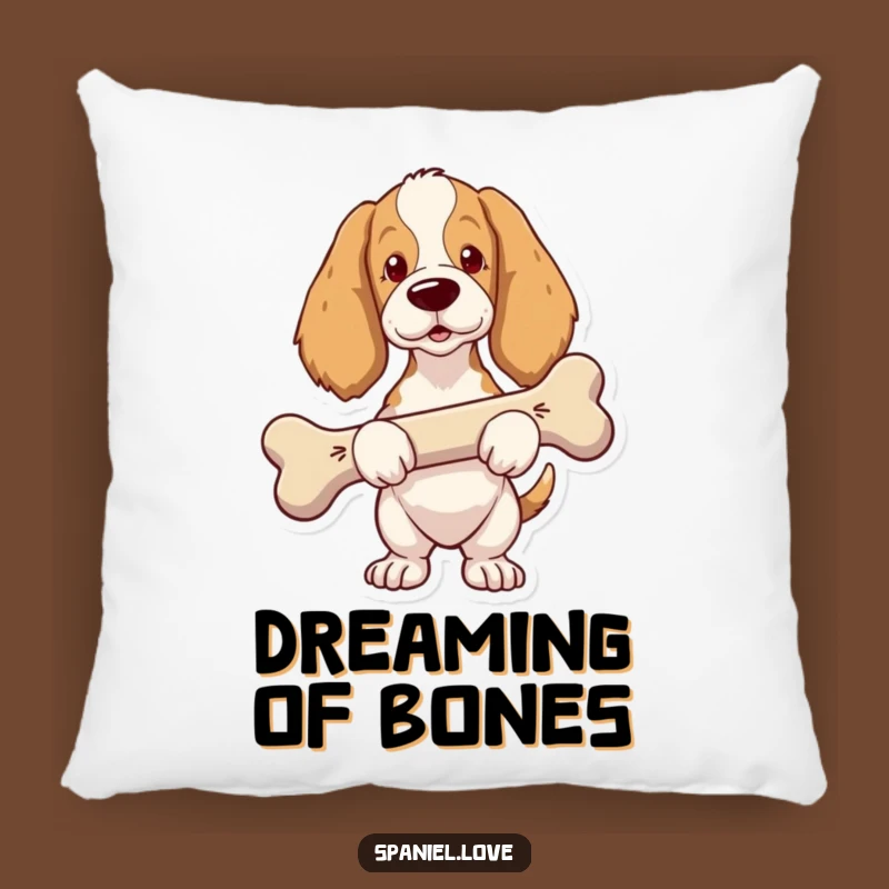 Funny Spaniel Big Bone Pillow: Cozy Comfort and Proud Vibes