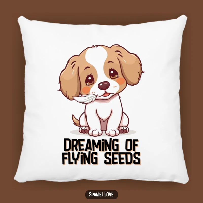 Gentle Spaniel Pillow: Cozy & Funny Seed Puff Cushion