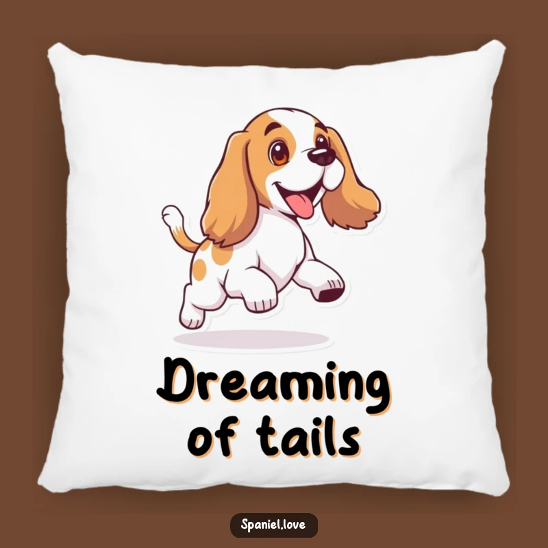 Funny Spaniel Tail Chase Pillow: Cozy Floppy Ear Comfort Gift