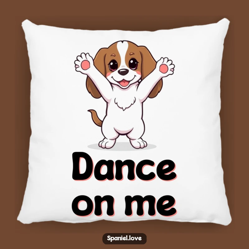 Funny Dancing Spaniel Pillow: Cozy Comfort with Canine Celebration