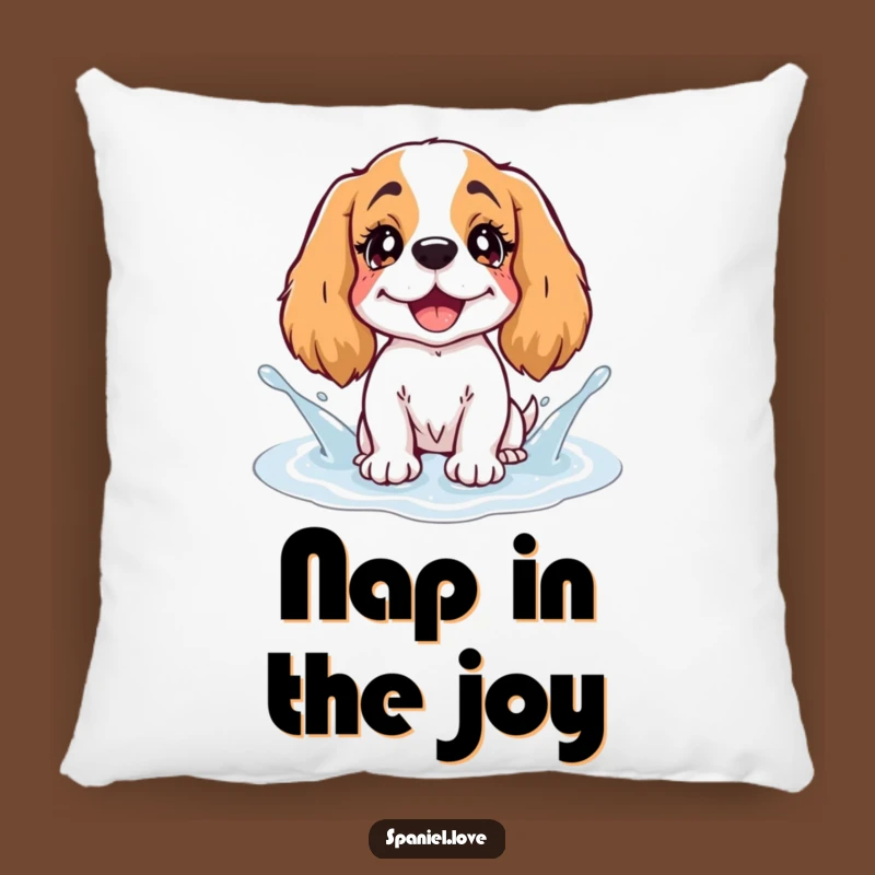 Funny Spaniel Giggling Puddle Pillow: Cozy Comfort and Cheerful Vibes