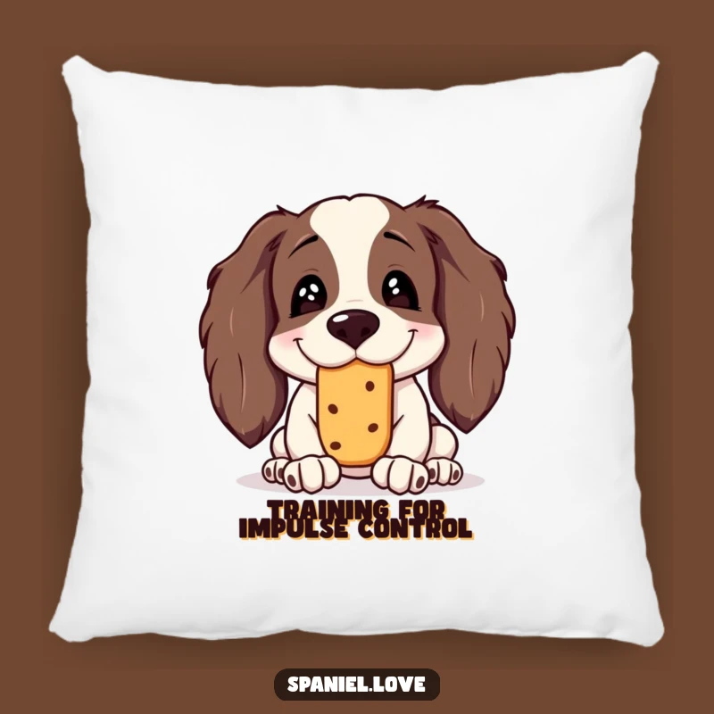 Funny Spaniel Treat Balance Pillow: Comfy & Hilarious Dog Lover Decor