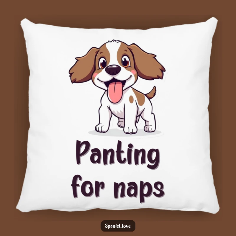 Soft Funny Happy Spaniel Panting Pillow: Cozy Comfort and Humor