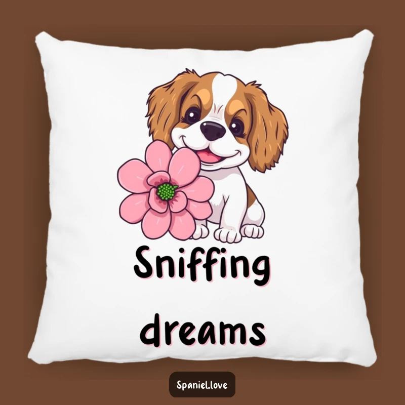 Funny Goofy Spaniel Giant Flower Sniffing Pillow: Cuddle Up with Fun