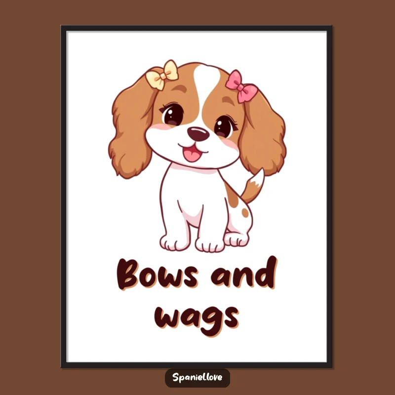 Funny Spaniel Bows Digital Art: Adorable Dog Art Print!