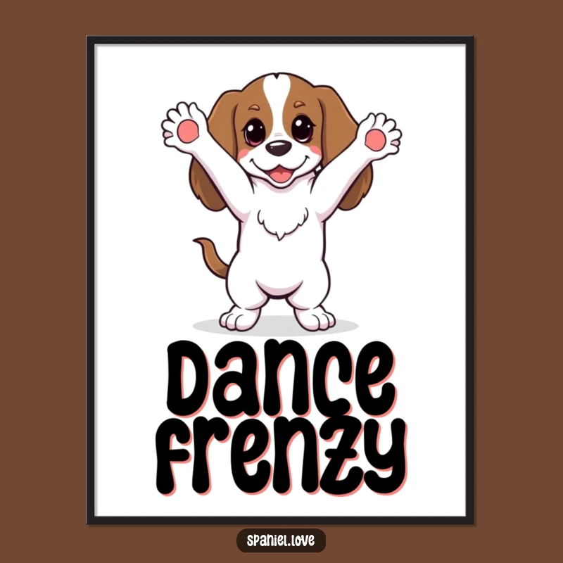 Funny Dancing Spaniel Digital Art: Instant Party Decor for Dog Lovers