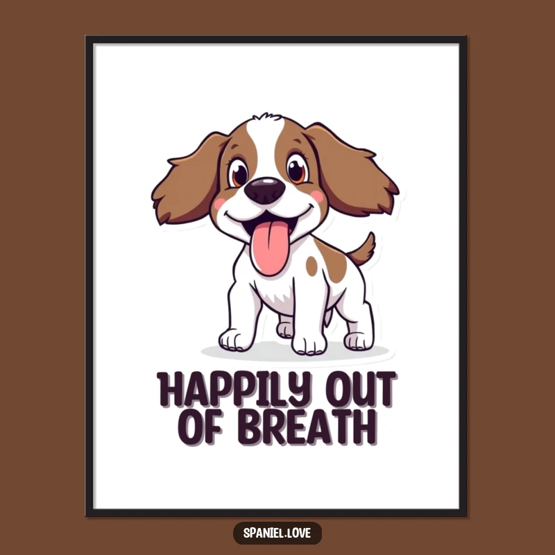 Funny Happy Spaniel Panting Digital Art: Instant Download for Joyful Decor