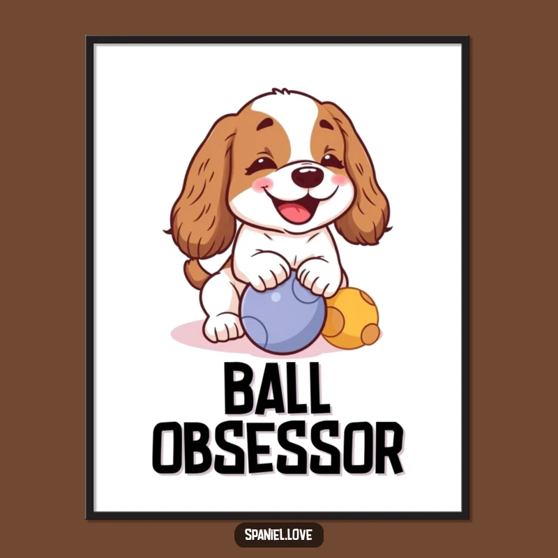 Funny Kawaii Spaniel Barking Digital Art: Instant Joyful Decor for Dog Lovers