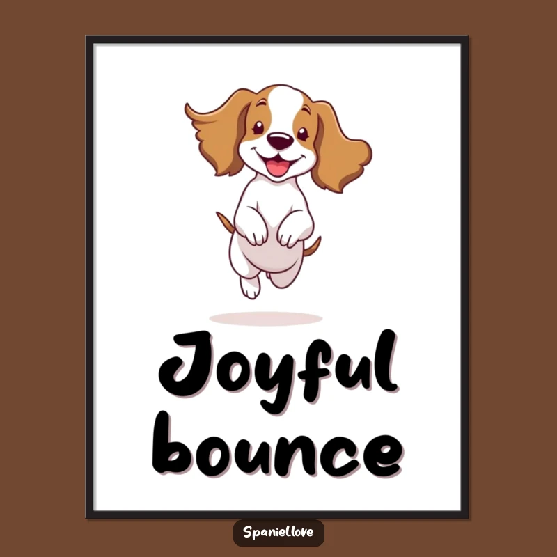Funny Spaniel Bouncing Ears Flapping Digital Art: Instant Joyful Decor