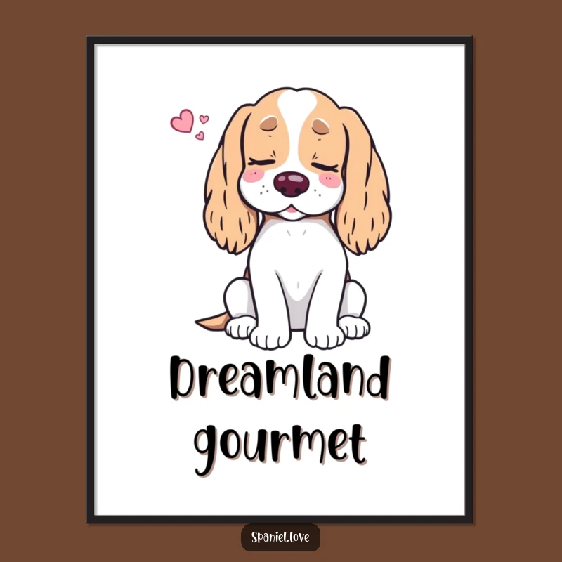 Funny Spaniel Treat Dream Digital Print: Hilarious Wall Art for Instant Doggy Joy