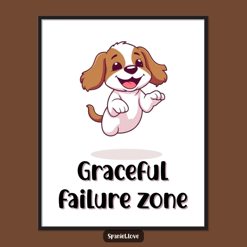Funny Spaniel Jump Fail Digital Print - Instant Laughs for Your Walls