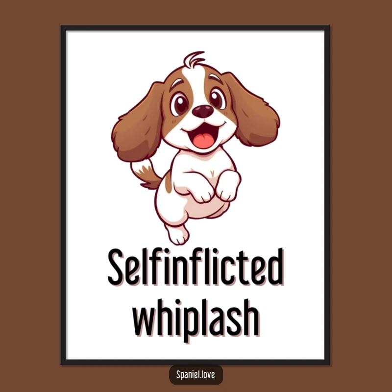 Funny Spaniel Tail Digital Art: Hilarious Dog Artwork for Instant Download.