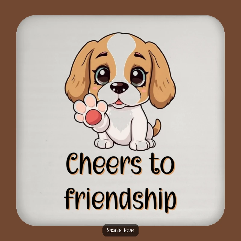 Funny Spaniel Paw Friend Coaster: Adoring Eyes Protect Surfaces with Love