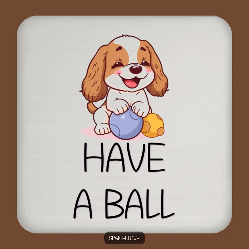 Funny Kawaii Spaniel Barking Drink Coaster: Protect Surfaces with Canine Charm
