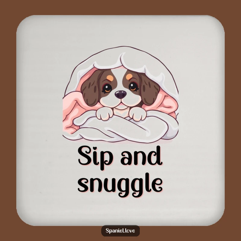 Funny Spaniel Puppy Coaster: Blanket Peek Protector, Perfect Funny Gift
