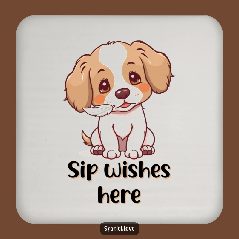 Gentle Spaniel Coasters: Protect Surfaces with Funny Seed Puff Charm