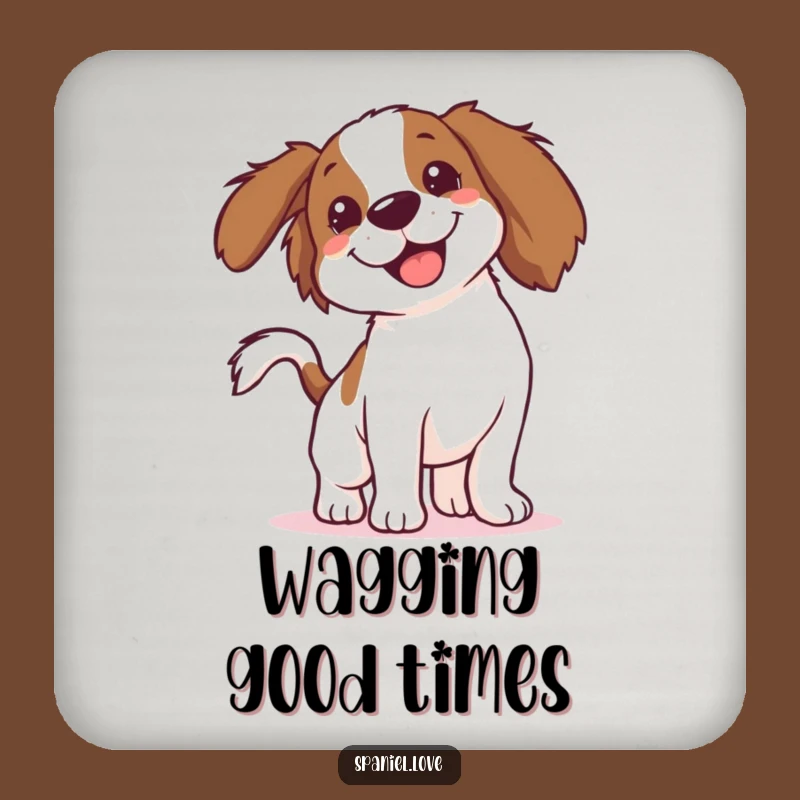 Funny Spaniel Blur Coaster Set: Protect Your Table with Hilarious Dog Art