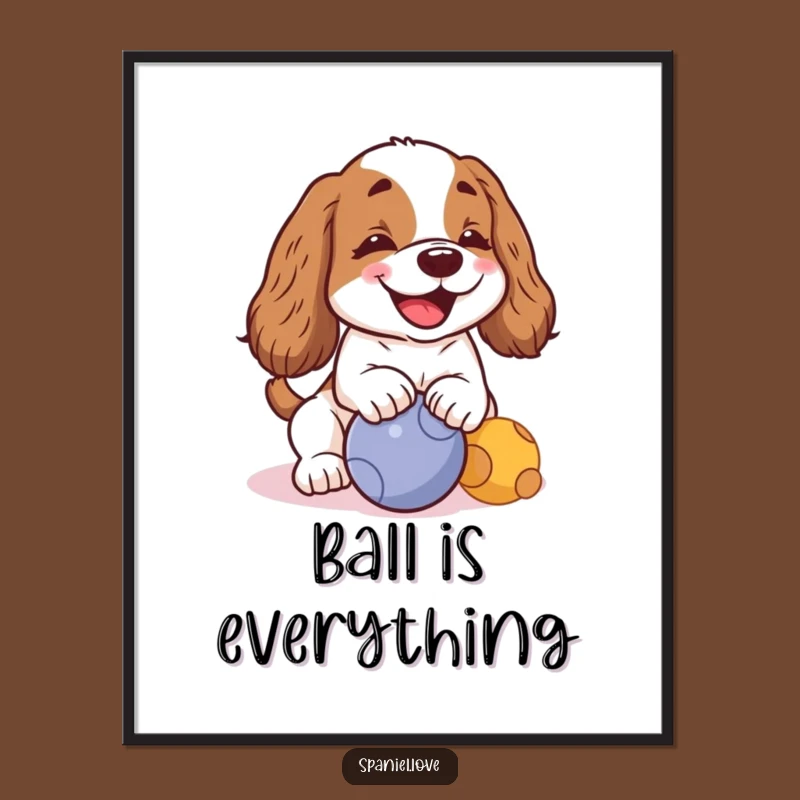 Funny Kawaii Spaniel Barking Poster: Adorn Your Walls with Joyful Humor