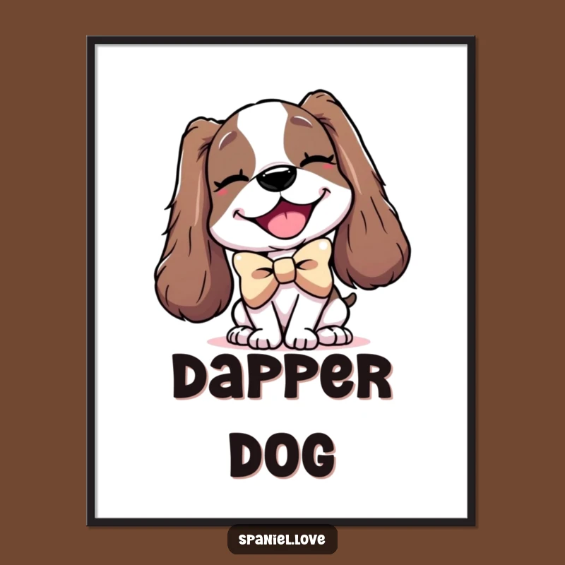 Funny Spaniel Bowtie Poster: Dapper Dog Art for Your Walls.