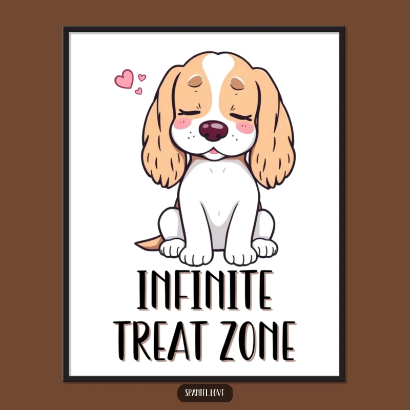 Funny Spaniel Treat Dream Poster: Adorable Wall Art for a Hilarious Dog Lover's Home Decor