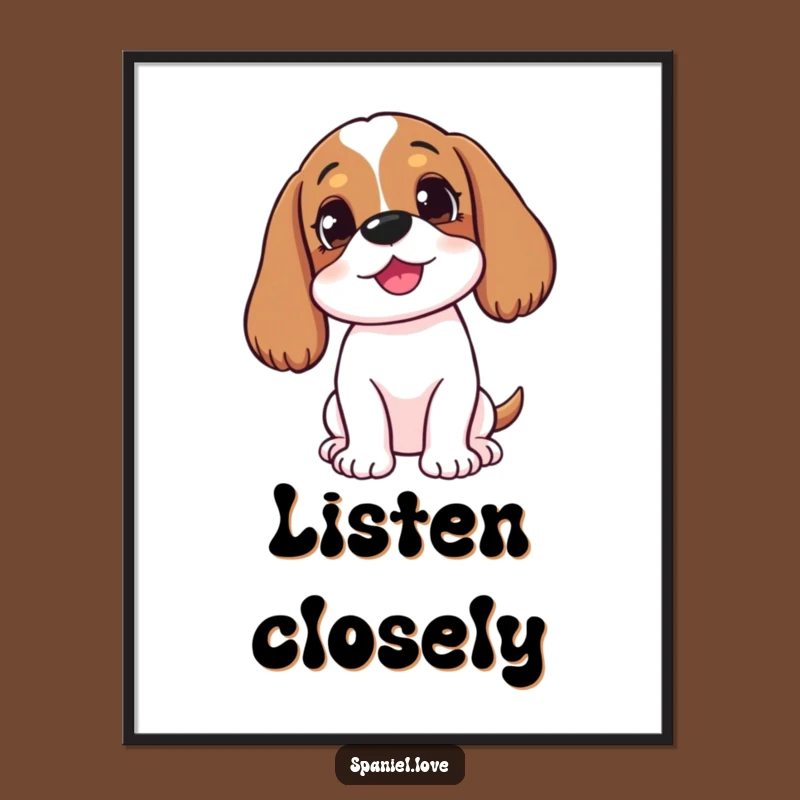 Funny Tilted Spaniel Poster: Hang This Curious Pup for Whimsical Decor
