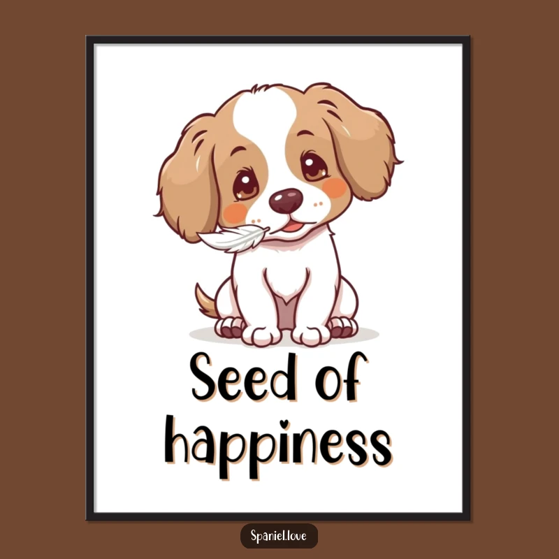 Gentle Spaniel Poster: Artistic Seed Puff Print for Dog Lovers