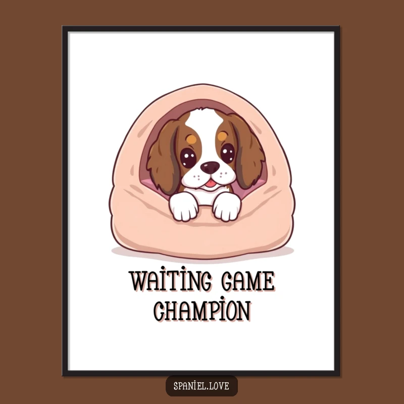 Funny Spaniel Anticipation Poster - Humorous Dog Art Print Gift