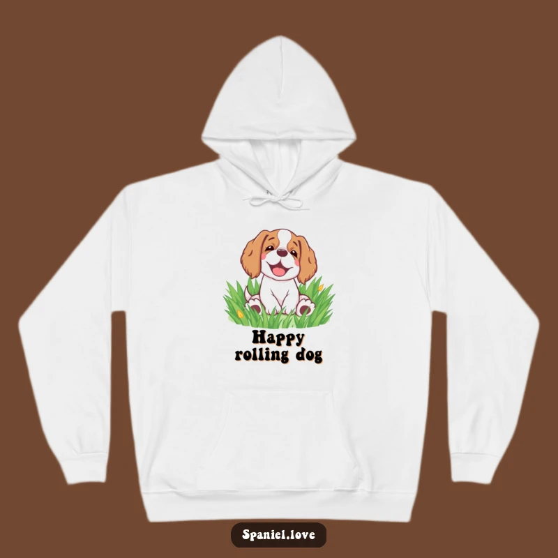 Cozy Funny Spaniel Rolling Hoodie - Warm Dog Comfort Gift