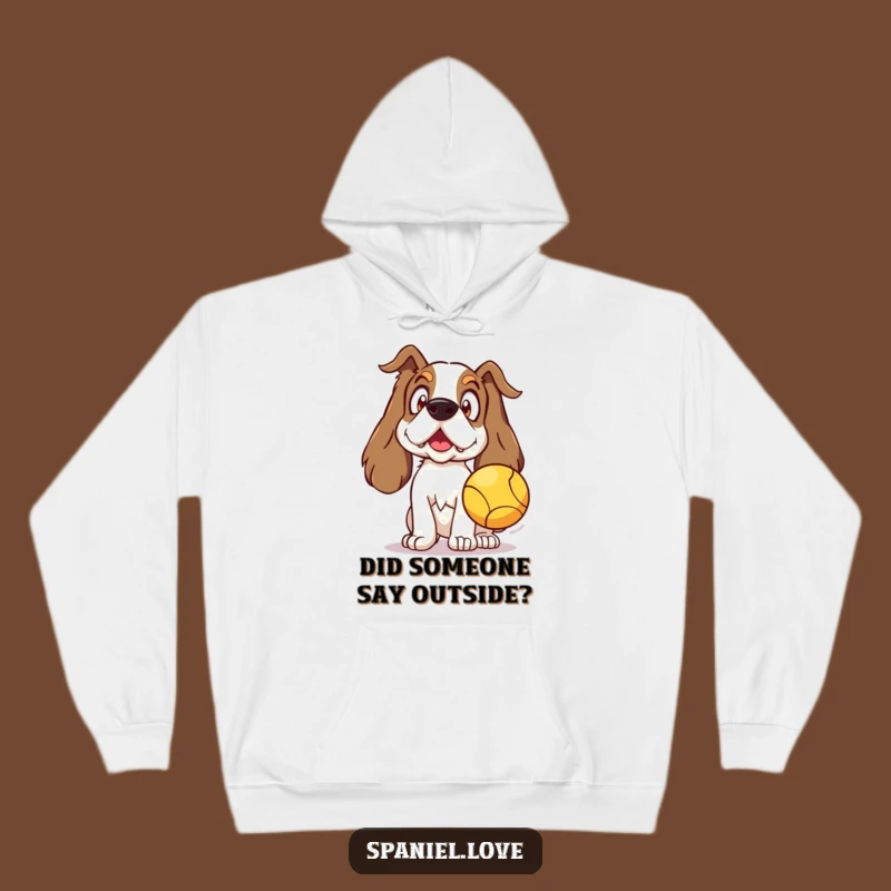 Cozy Funny Spaniel Surprise Hoodie: Warm and Hilarious Dog Lover Gift