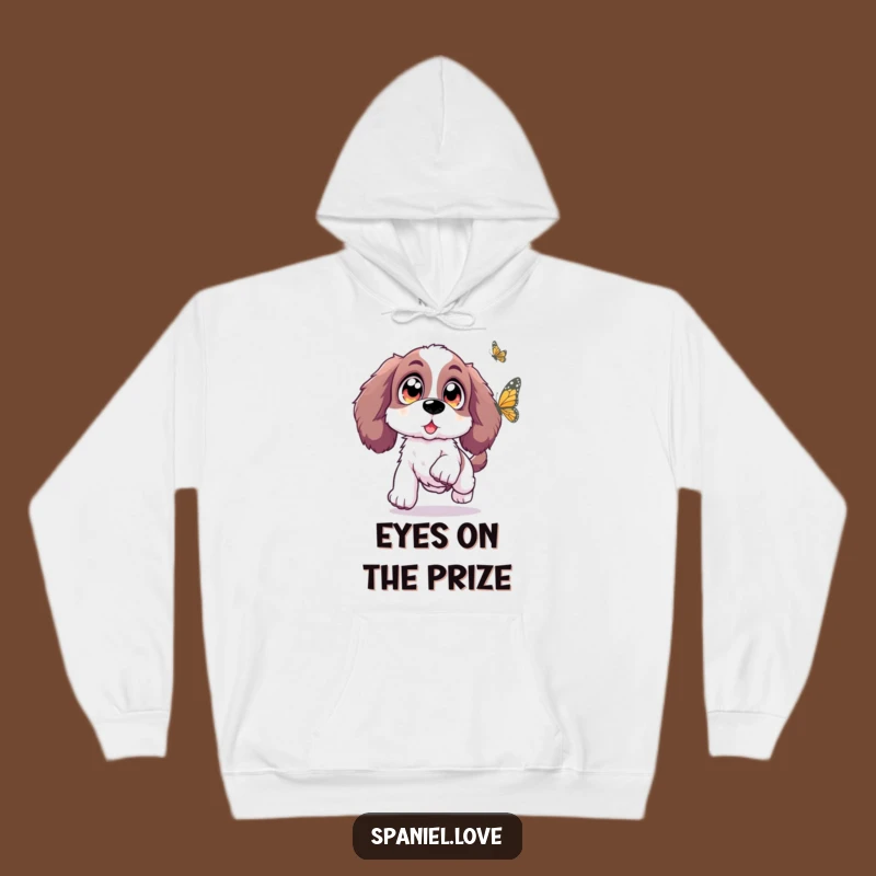 Funny Spaniel Butterfly Leap Hoodie: Cozy Magic and Joy