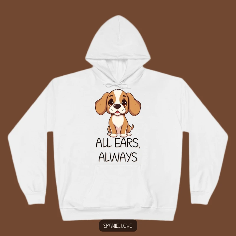 Funny Spaniel Listening Hoodie: Cozy Curious Tilt for Thoughtful Comfort